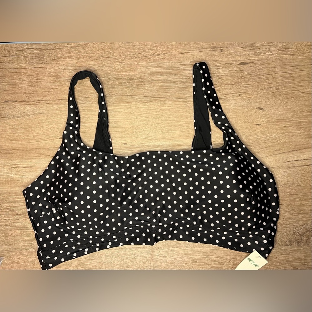 Aerie Black and white Bikini Top XXL